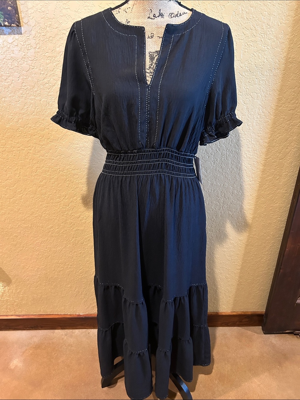 Max studio cottage core style, black, maxi dress, XL, NWT | offer in description